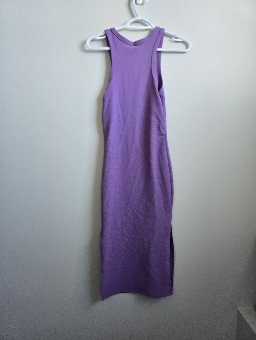 Purple Ribbed Bodycon Dress - Picture 3 of 3